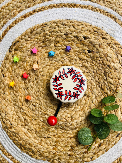 Red Leaf Ceramic Wall Hook