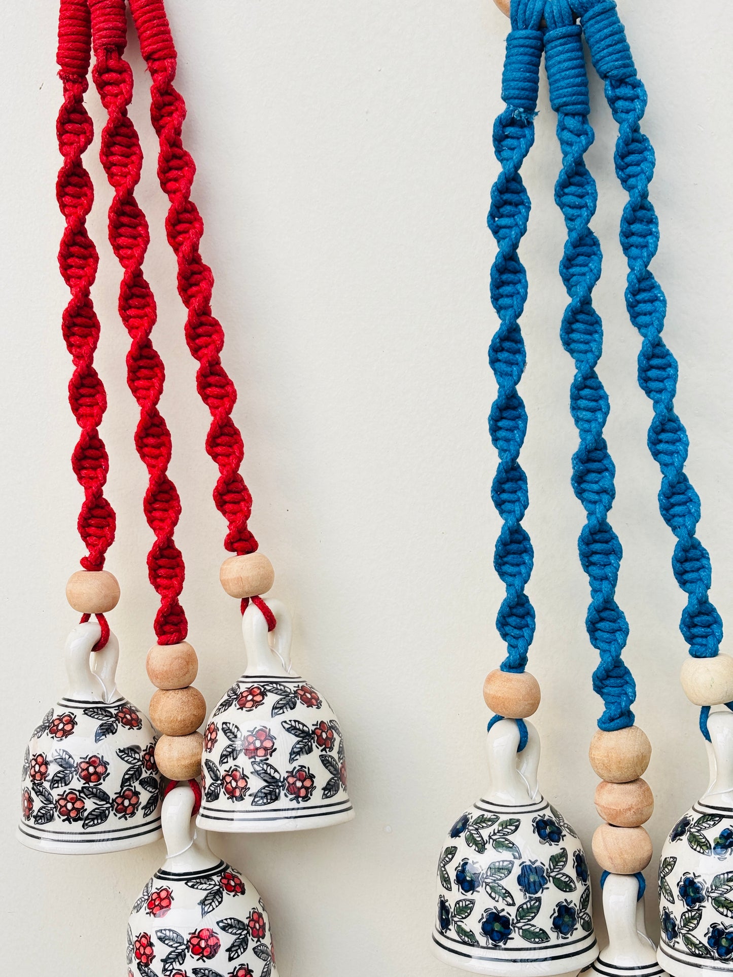 VibesRoute Vastu Shield Bell Hanging Combo – Red & Blue (Pack of 2)