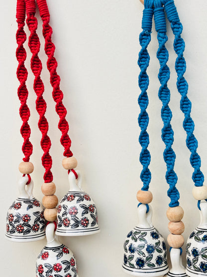 VibesRoute Vastu Shield Bell Hanging Combo – Red & Blue (Pack of 2)