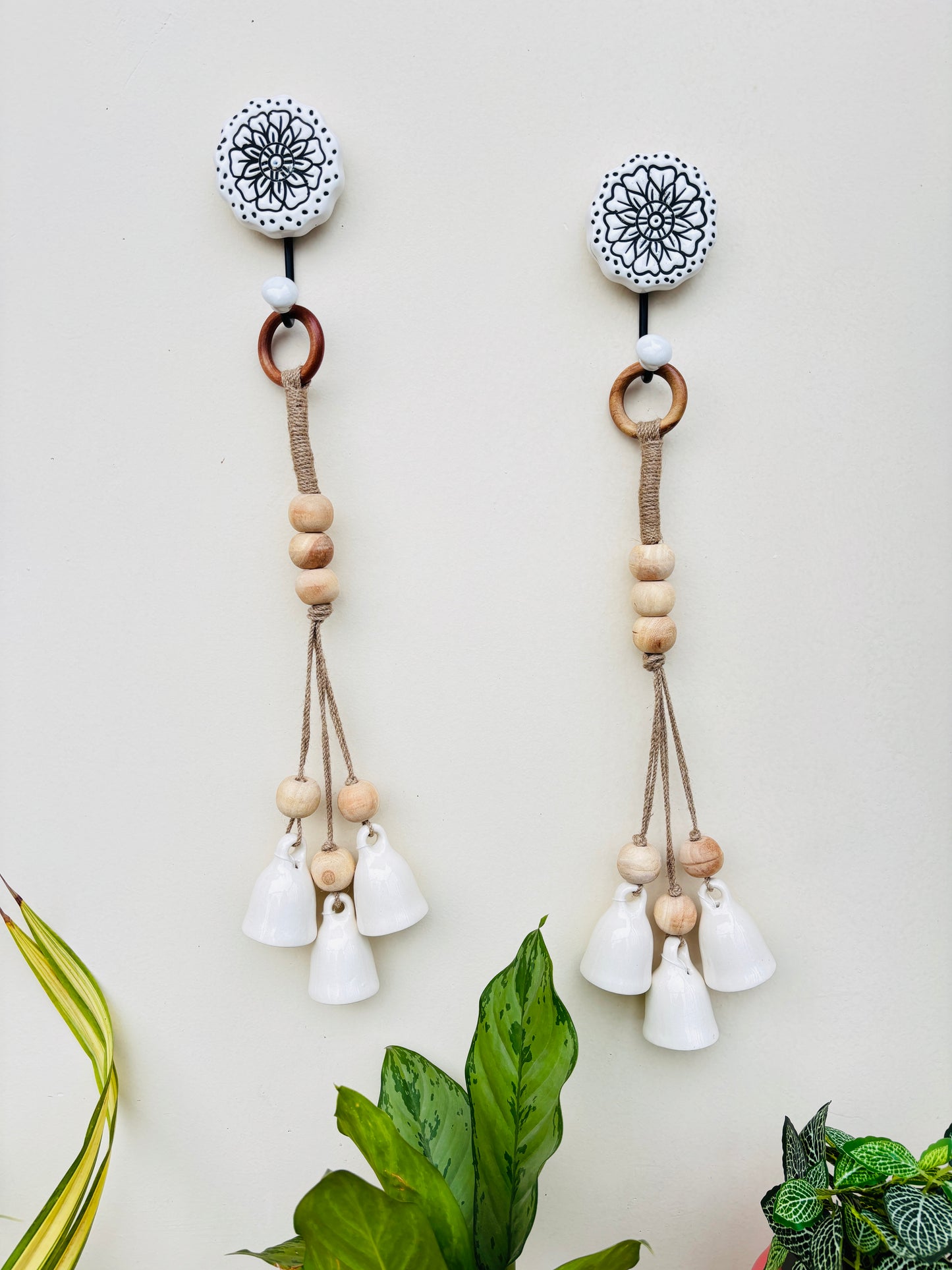 VibesRoute Monochrome Sattva Bell Hanging – Set of 2