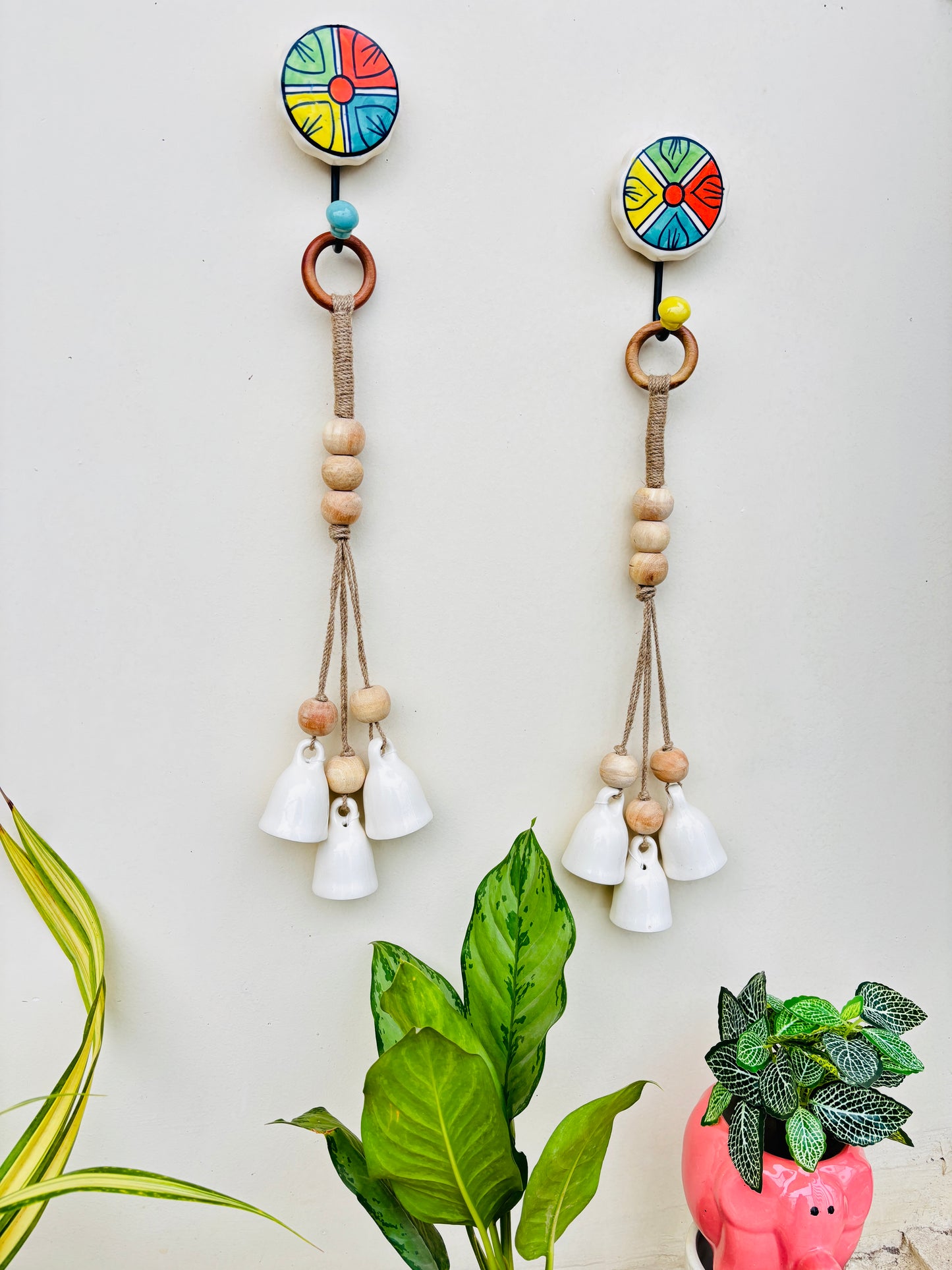 VibesRoute Vastu Rangchakra Sattva Bell Hanging – Set of 2